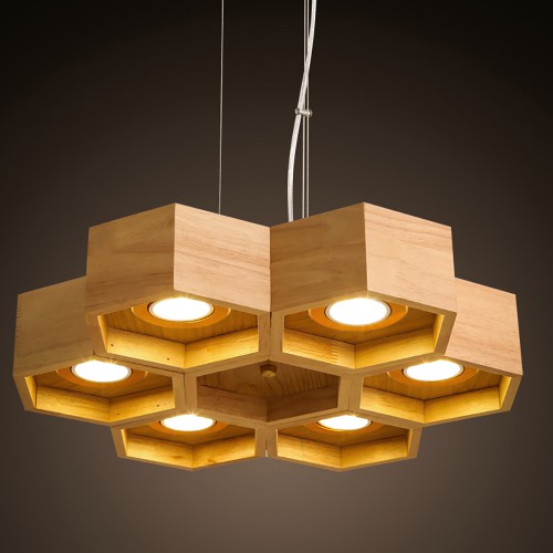 Дизайнерская люстра Honeycomb Wooden Ecolight