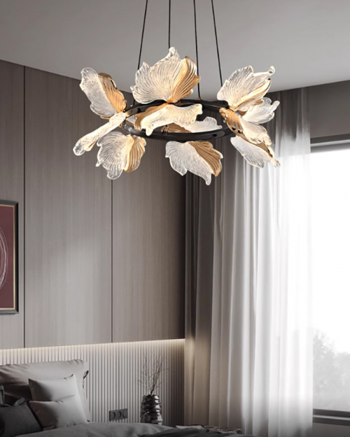 Leaves Chandelier Round