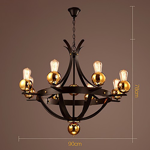 Red Gold Ball Chandelier