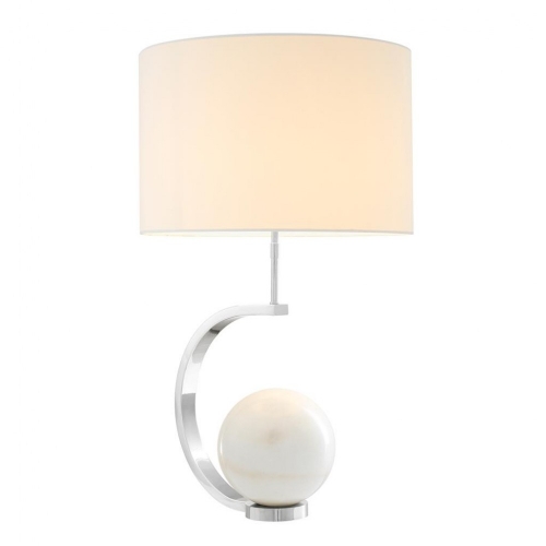 Table Lamp Luigi Nickel Finish Incl White Shade 111036